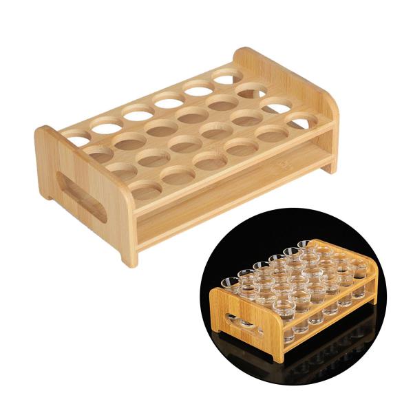 木製ガラス ホルダー マグ オーガナイザー サービング ホルダー カップ ラック バー ホテル イベント 24 ホール