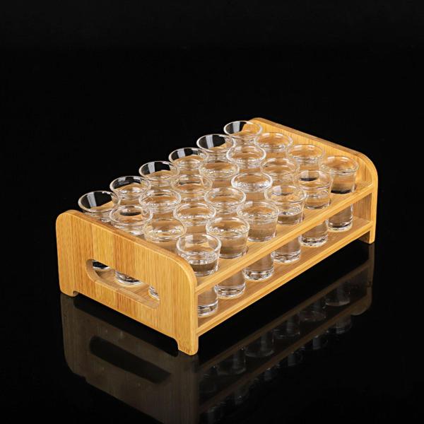 木製ガラス ホルダー マグ オーガナイザー サービング ホルダー カップ ラック バー ホテル イベント 24 ホール