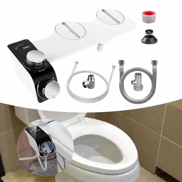 トイレ用ユニバーサルビデアタッチメント 9/16インチ フェミニンウォッシュ デュアルノズル
