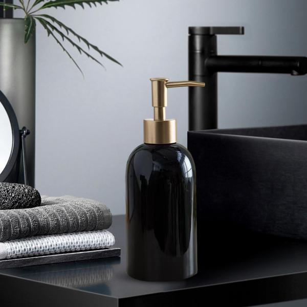 ポータブルハンドリキッドポンプボトル空のソープディスペンサーメイク用マウスウォッシュブラック