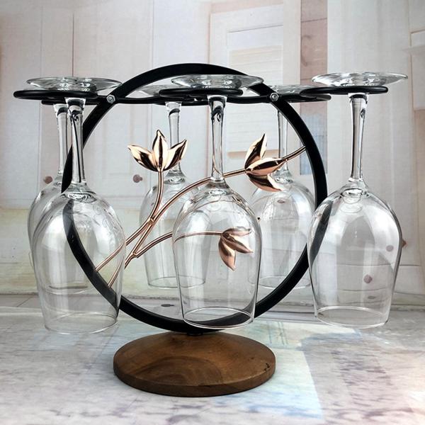 スタンディング ゴブレット ラック フック 6 個付き オーナメント スタイリッシュ