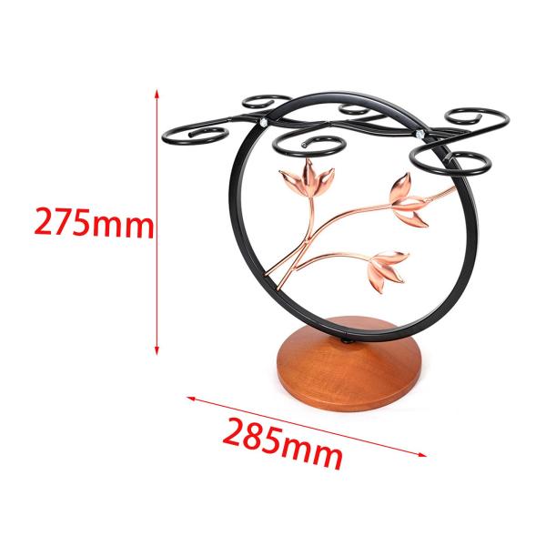 スタンディング ゴブレット ラック フック 6 個付き オーナメント スタイリッシュ