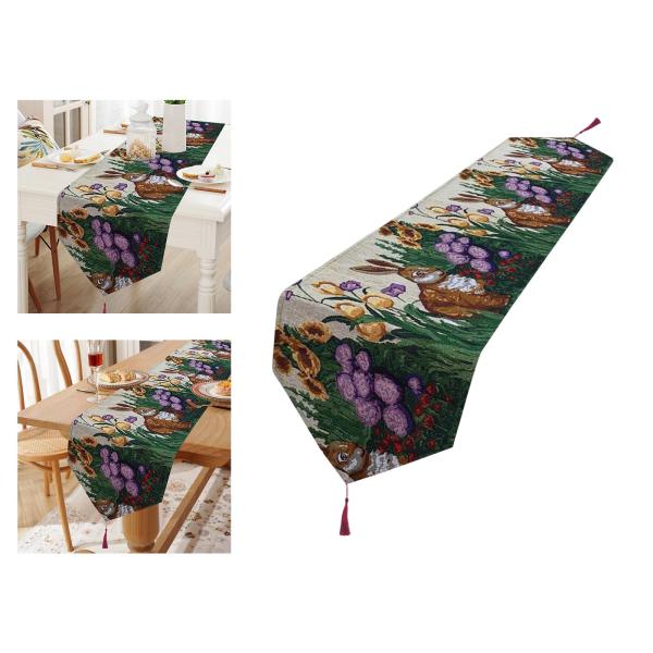 かわいいイースター テーブル ランナー イースターエッグ 屋内、屋外、休日のダイニング スタイル C