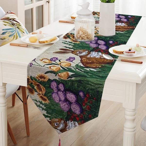 かわいいイースター テーブル ランナー イースターエッグ 屋内、屋外、休日のダイニング スタイル C