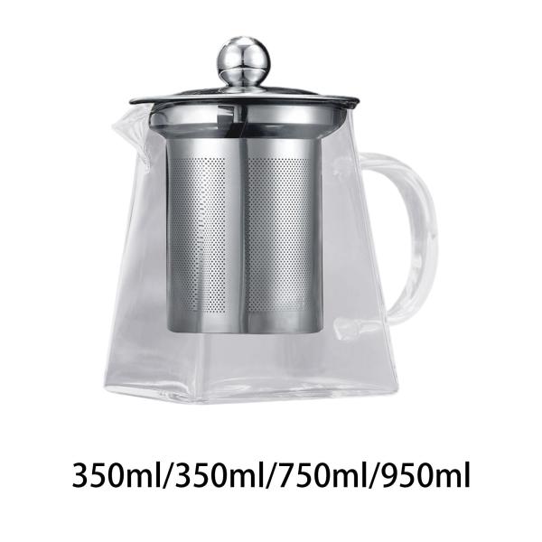 ストレーナーティーメーカーポットジャグ付きガラスティーポットアイスティーバッグホテル350ml
