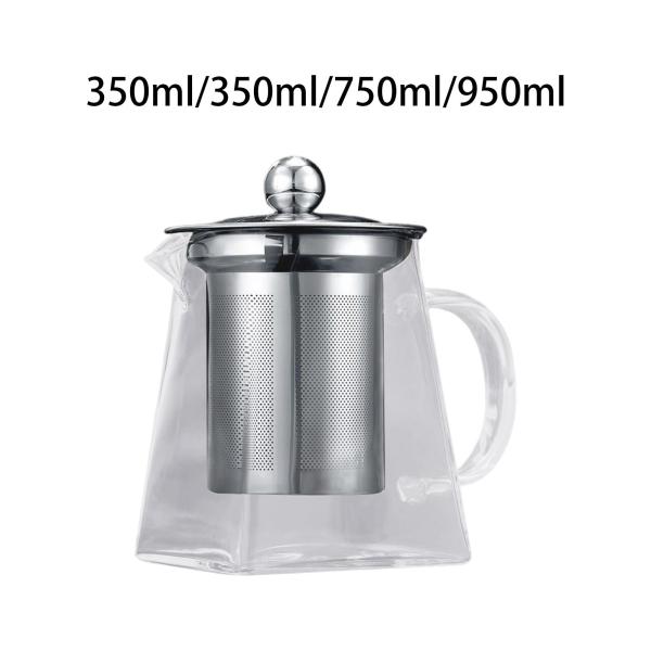 ストレーナーティーメーカーポットジャグ付きガラスティーポットアイスティーバッグホテル350ml