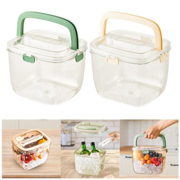 パブのカクテル パーティーの緑のハンドルのためのクランプの飲料の冷却のたらいのゆとりが付いている氷のバケツ