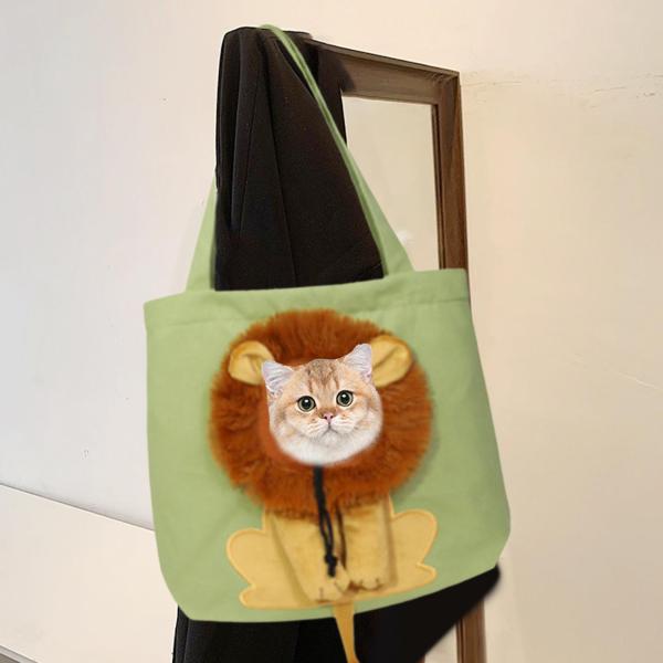 ペットキャリー トラベル トランスポートバッグ 猫キャリーバッグ 小動物の旅行用 グリーン Sサイズ