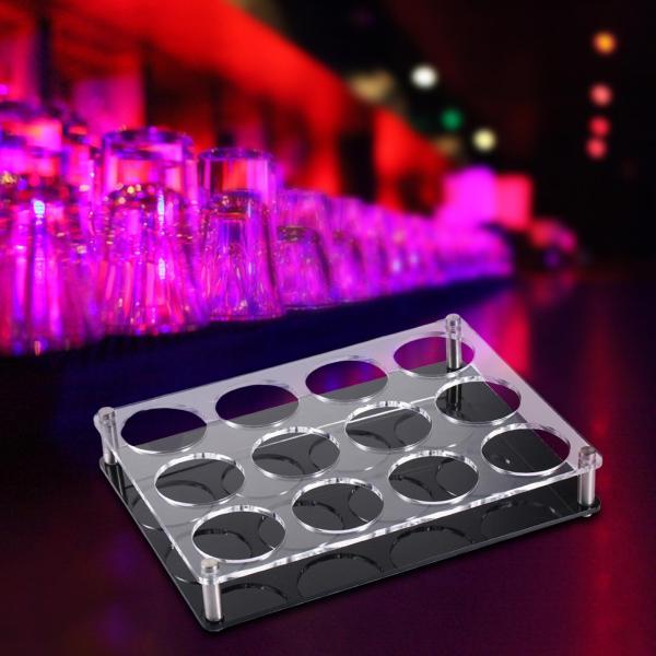 ガラス カップ トレイ ラック ラウンド ホール グラス ホルダー 展示会 パントリー パーティー 12ホール ブラック ビール