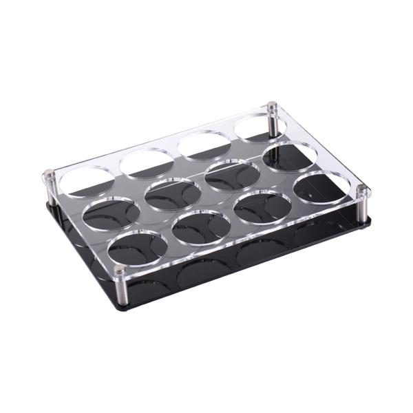 ガラス カップ トレイ ラック ラウンド ホール グラス ホルダー 展示会 パントリー パーティー 12ホール ブラック ビール