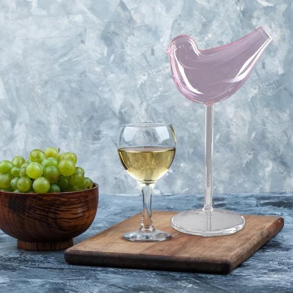 カクテル グラス ドリンク カップ ロング ステム バード ドリンクウェア 301ml-400ml ユニーク ピンク ドリンク カップ ガラ
