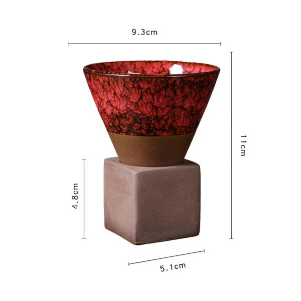 ラテプルフラワー磁器カップカンフーティーカップカフェレストラン用レッド