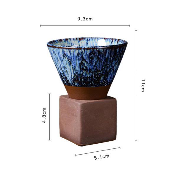 ラテプルフラワー磁器カップカンフーティーカップカフェレストラン用ブルー
