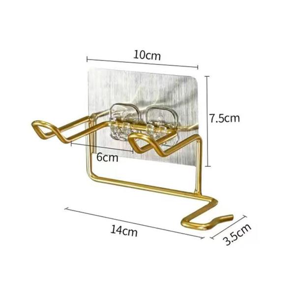 ヘアツールオーガナイザー省スペースヘアドライヤーホルダー理容室バスルームホテルゴールド