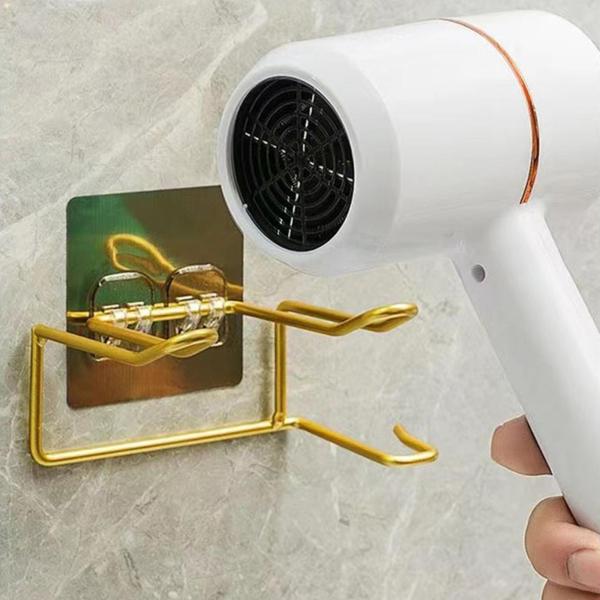 ヘアツールオーガナイザー省スペースヘアドライヤーホルダー理容室バスルームホテルゴールド