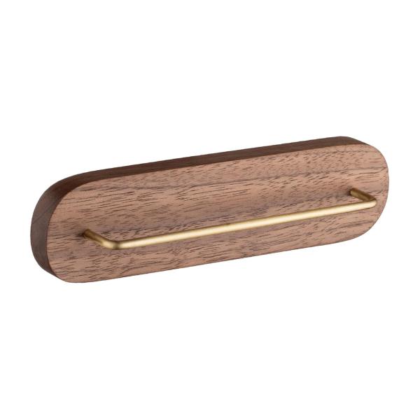 コーヒーフィルターペーパーホルダー、コーヒーペーパースタンド、ウォールナット真鍮ラック、コーヒーフィルターディスペンサーレストランホームキッ