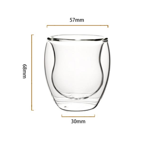 二重ガラス 80 ミリリットル断熱ドリンクグラスマグ茶飲料ジュース用