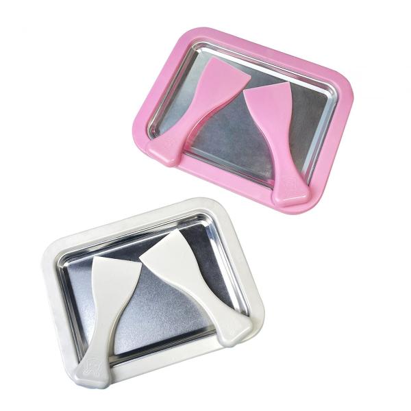 DIY アイスクリームメーカー ローラーパン 2 スクレーパー付き アルミニウム キッチン用品 家庭用 ホワイト