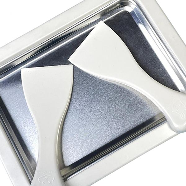 DIY アイスクリームメーカー ローラーパン 2 スクレーパー付き アルミニウム キッチン用品 家庭用 ホワイト