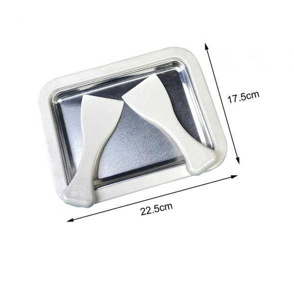 DIY アイスクリームメーカー ローラーパン 2 スクレーパー付き アルミニウム キッチン用品 家庭用 ホワイト