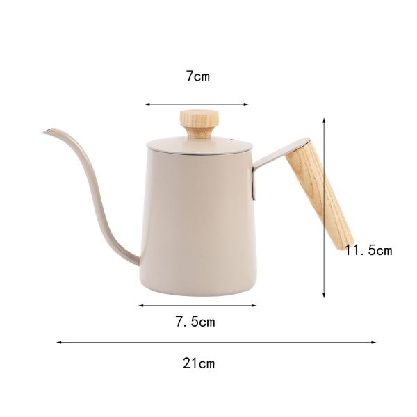 蓋付きコーヒーティーポット 350ml 注ぎケトル キャンプ バリスタ ギフト グレー