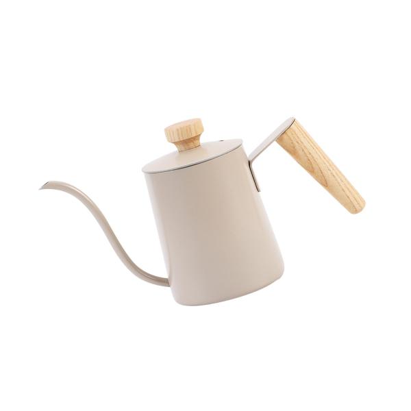 蓋付きコーヒーティーポット 350ml 注ぎケトル キャンプ バリスタ ギフト グレー