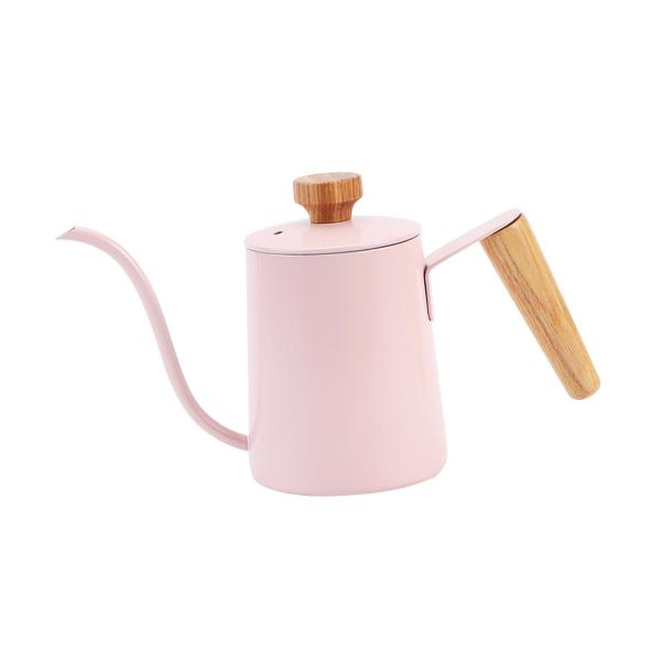 蓋付きコーヒーティーポット 350ml 注ぎケトル キャンプ用 バリスタ ギフト ピンク