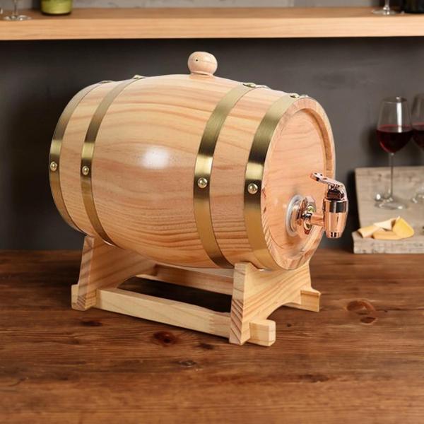 木製ワイン樽アクセサリー ウイスキー樽ディスペンサー カクテル ビール ワイン用 1L