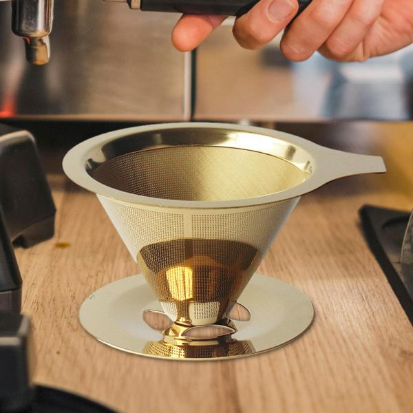 ステンレス製コーヒーフィルター コーヒーを注ぐ レストラン 旅行 キャンプ用 S