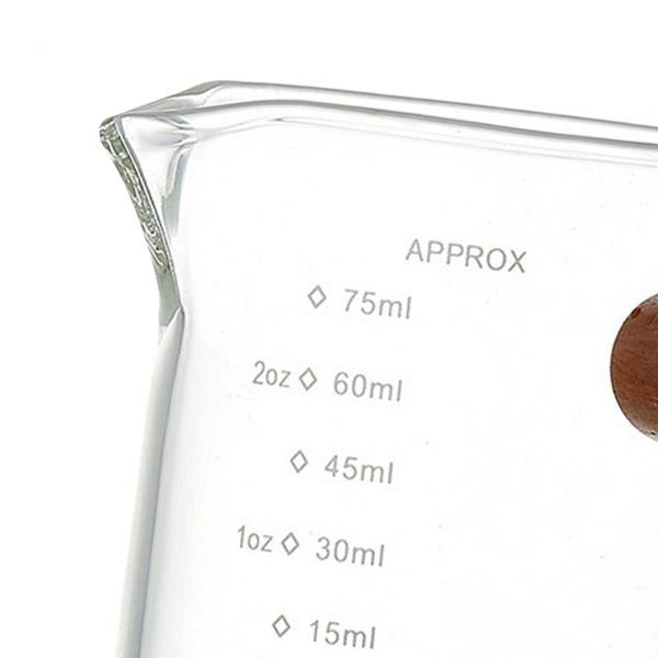 100ml エスプレッソ計量ガラスジャグカップ木製ハンドルフルーツジュース用