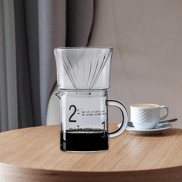 ガラスコーヒーポット透明注ぐコーヒーカラフェオフィスキャンプ卒業付き