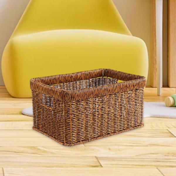 収納織バスケット手作り織オーガナイザー棚家庭用カウンタートップ 35 センチメートル x 24 センチメートル x 18 センチメートル