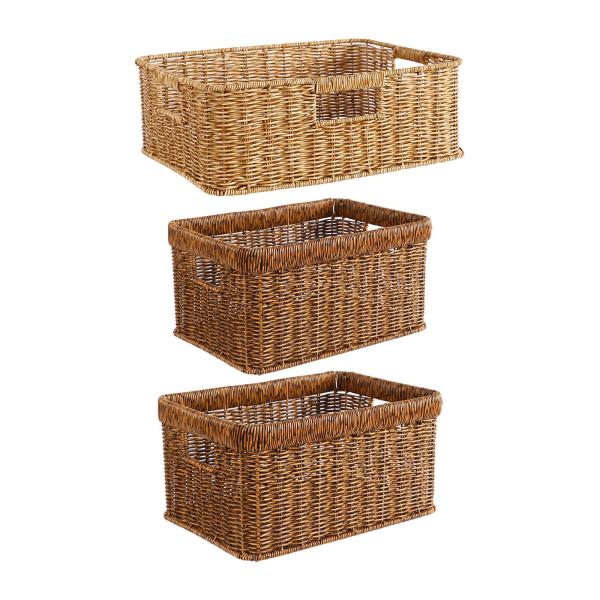 収納織バスケット手作り織オーガナイザー棚家庭用カウンタートップ 35 センチメートル x 24 センチメートル x 18 センチメートル