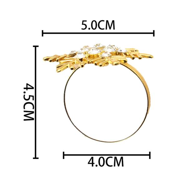 6 個のスノーフレーク ナプキン リング メタル ナプキン バックル 結婚式 クリスマス ディナー ゴールド
