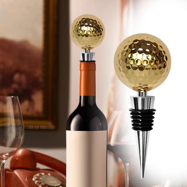 ゴルフボール ワインボトルストッパー 多目的 再利用可能  バー ゴールデン