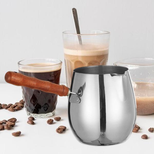 ステンレス鋼のトルココーヒーポットお手入れ簡単漏れ防止バターウォーマーポット600ml