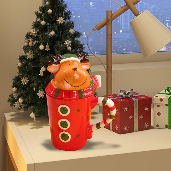 かわいいセラミックマグ クリスマスコーヒーマグ テーブルセンターピース用 クリスマスギフト クリスマスヘラジカ