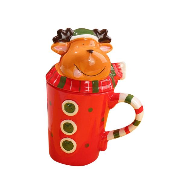 かわいいセラミックマグ クリスマスコーヒーマグ テーブルセンターピース用 クリスマスギフト クリスマスヘラジカ
