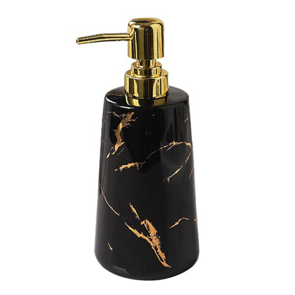 ポンプ ソープ ディスペンサー 500ml/17oz 丈夫なセラミック キッチン ランドリー カウンタートップ用 ブラック