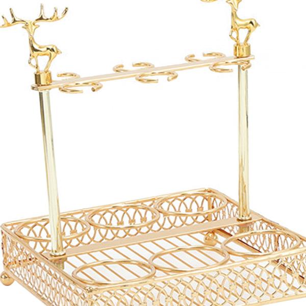 ガラスカップトレイラック頑丈で実用的なヘビーベースビールグラスホルダーコーヒースクエア用