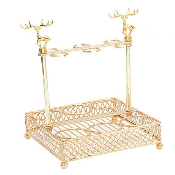 ガラスカップトレイラック頑丈で実用的なヘビーベースビールグラスホルダーコーヒースクエア用