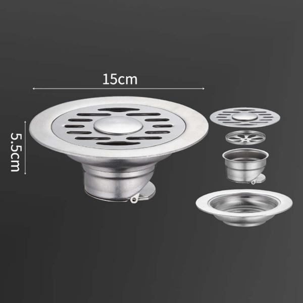 床排水 15 センチメートルプールメイン排水地下室浴槽地面バスルームシャワー 15x5.5 センチメートルダブル