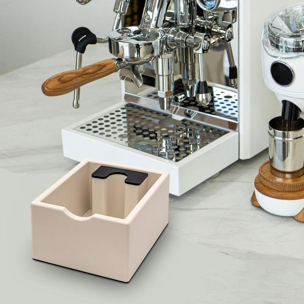 コーヒーノックボックス コーヒーグラウンドキッチン用 吸収性耐久性ノックコンテナ ホワイト