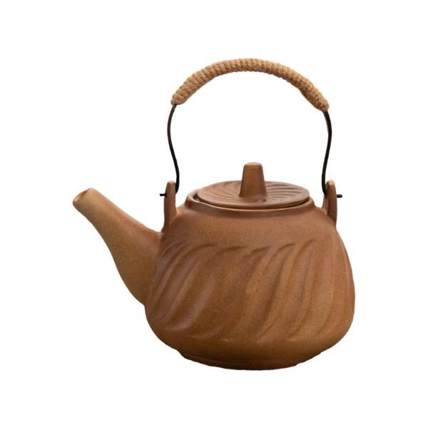 日本茶ケトル セラミック ティーポット 蓋付き 沸騰したお湯 インフューザー付き ティーケトル コンロトップ 磁器 家庭用 BBQ キャンプ
