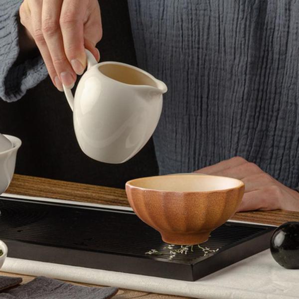 6 個セラミックティーカップセットコーヒーカップ手作りマグカンフーティーカップ家庭用大人男性女性カフェ茶道パーティーオフィス