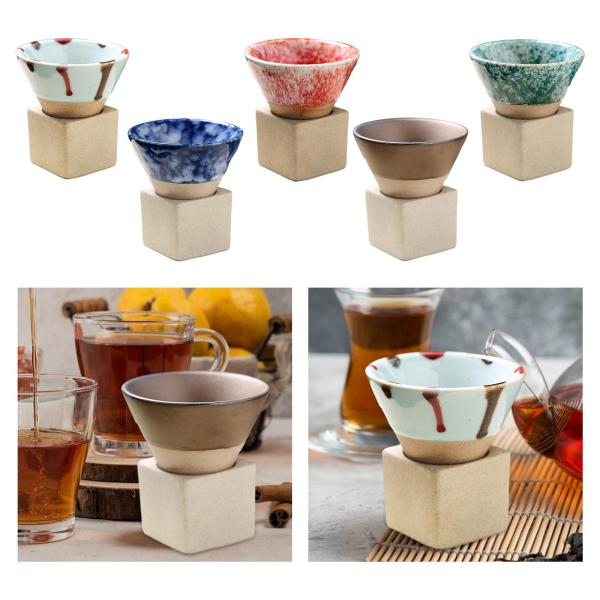 3.5オンス陶器ティーカップノベルティコーヒーマグ屋内屋外ホームグッズライトグリーン