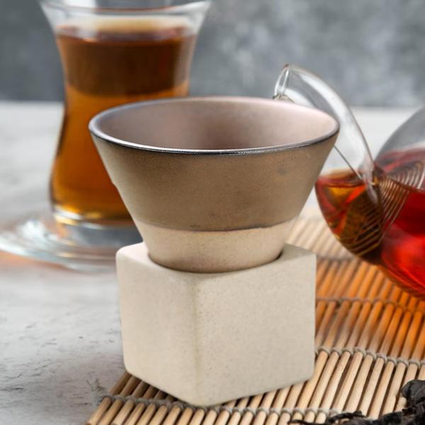3.5オンス陶器ティーカップノベルティコーヒーマグ屋内屋外ホームグッズブラウン