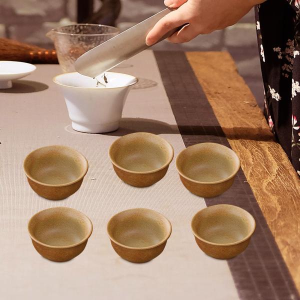 6x セラミックティーカップセット磁器ティーカップセット多目的カンフーカップコーヒーカップオフィス茶道パーティーホーム抹茶
