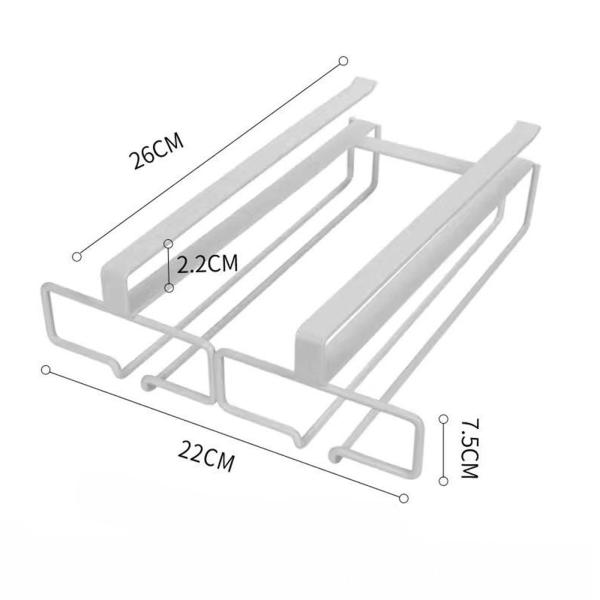 キャビネットの下のワイングラスラックメタルバーハンガーシェルフキッチンステムウェアホルダーホワイト