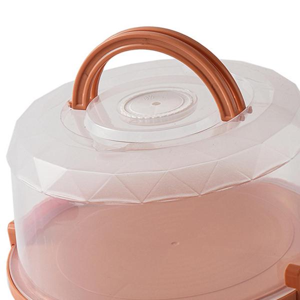 8インチ パイケーキキャリア 蓋付き ケーキ輸送コンテナ クッキー用 カップケーキ オレンジ